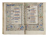 CIRCLE OF THE MASTER OF JEAN ROLIN II (active Paris, c. 1445–1465) A single quire of twelve leaves from a Book of Hours, calendar, in French, illuminated manuscript on parchment [France, Paris, c. 1450]