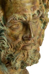A Continental Patinated Bronze Head of a Man