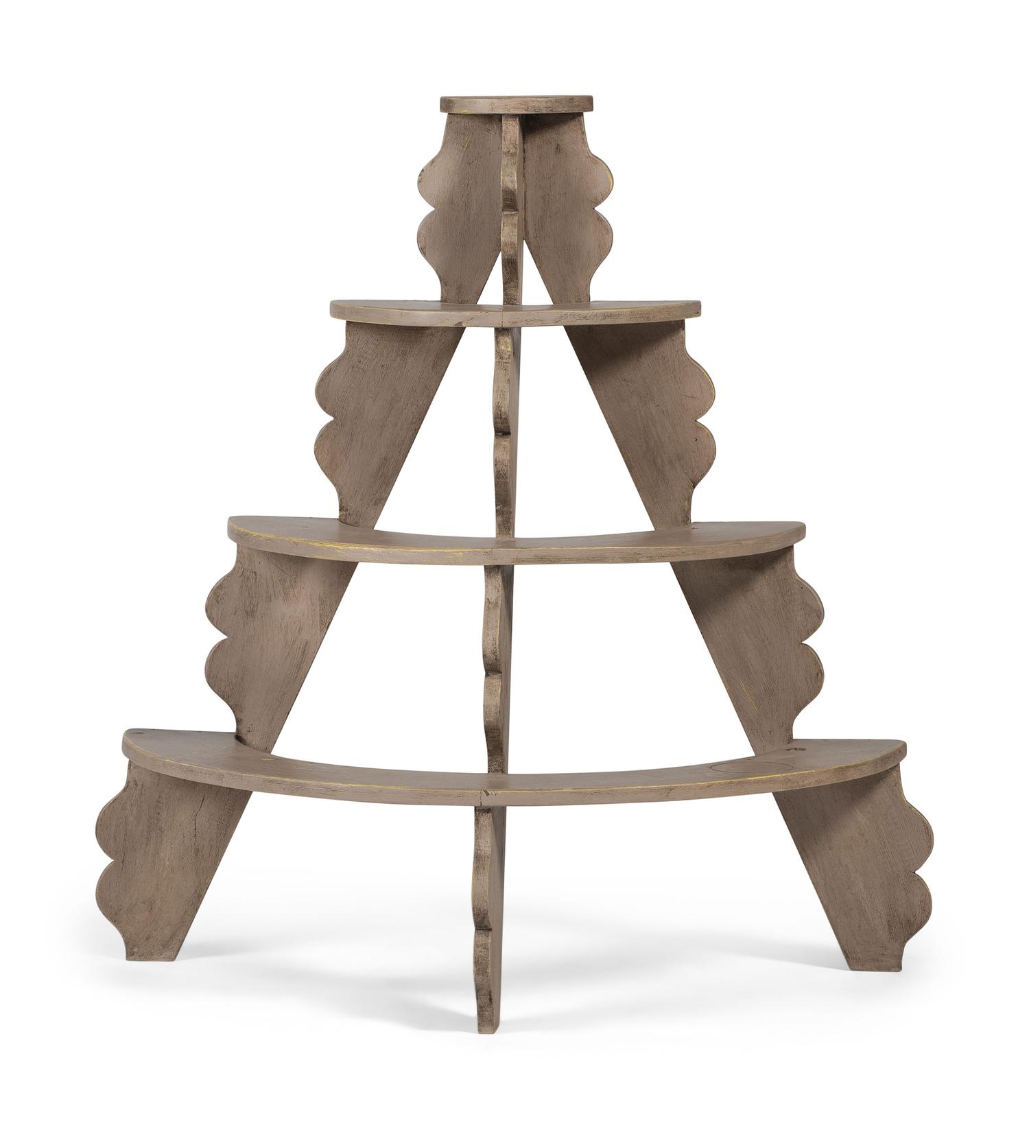 A Country Paint Decorated Pine Four-Tier Shelf