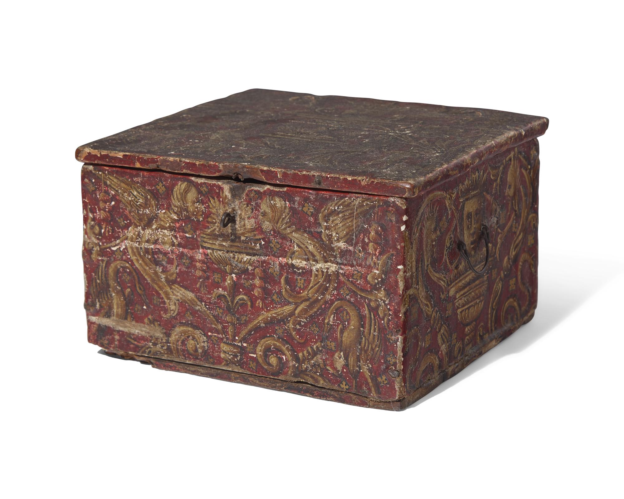 An Italian Baroque Painted Document Box, 17th Century