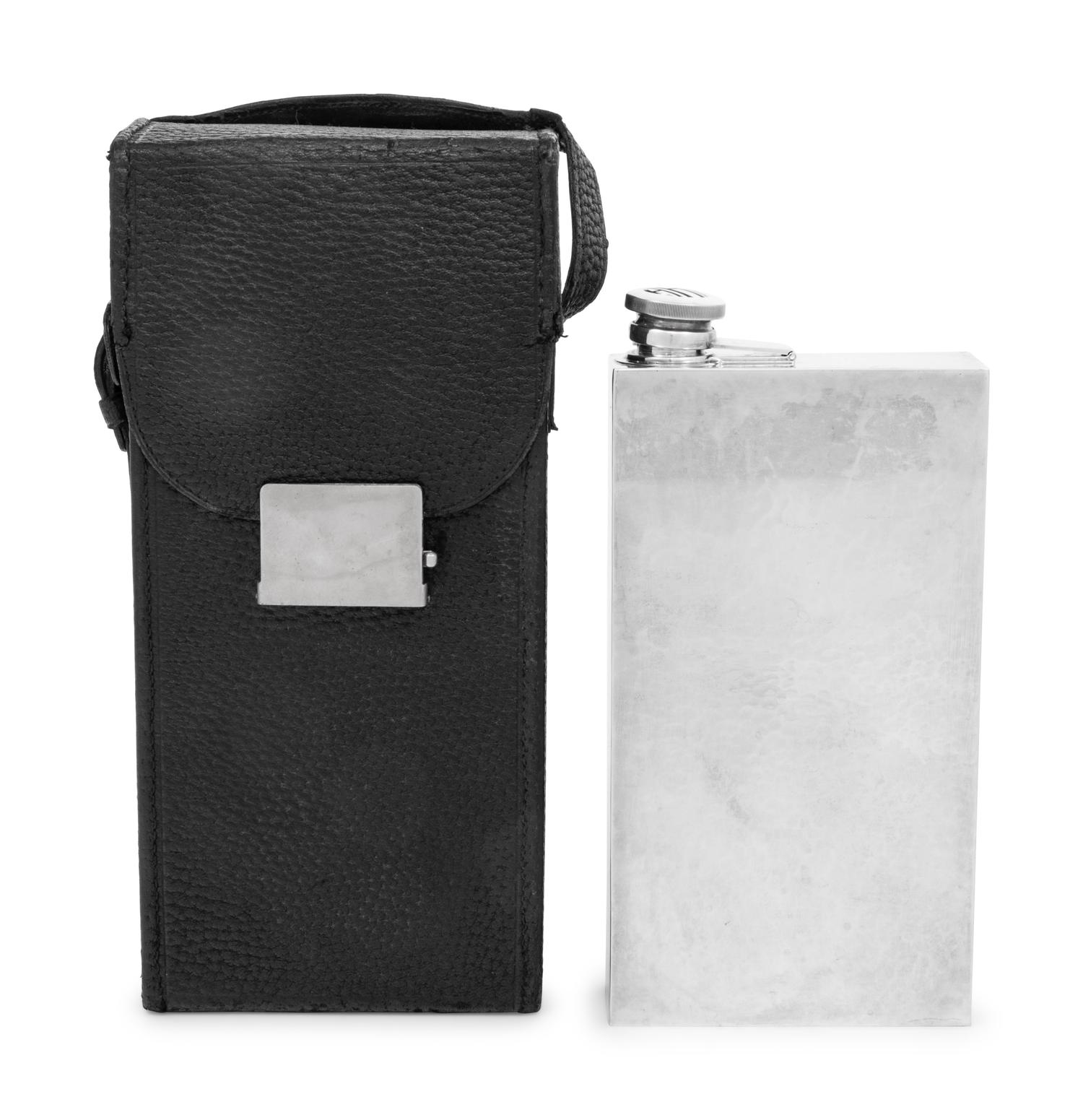 A Randahl Arts & Crafts Silver Flask Set