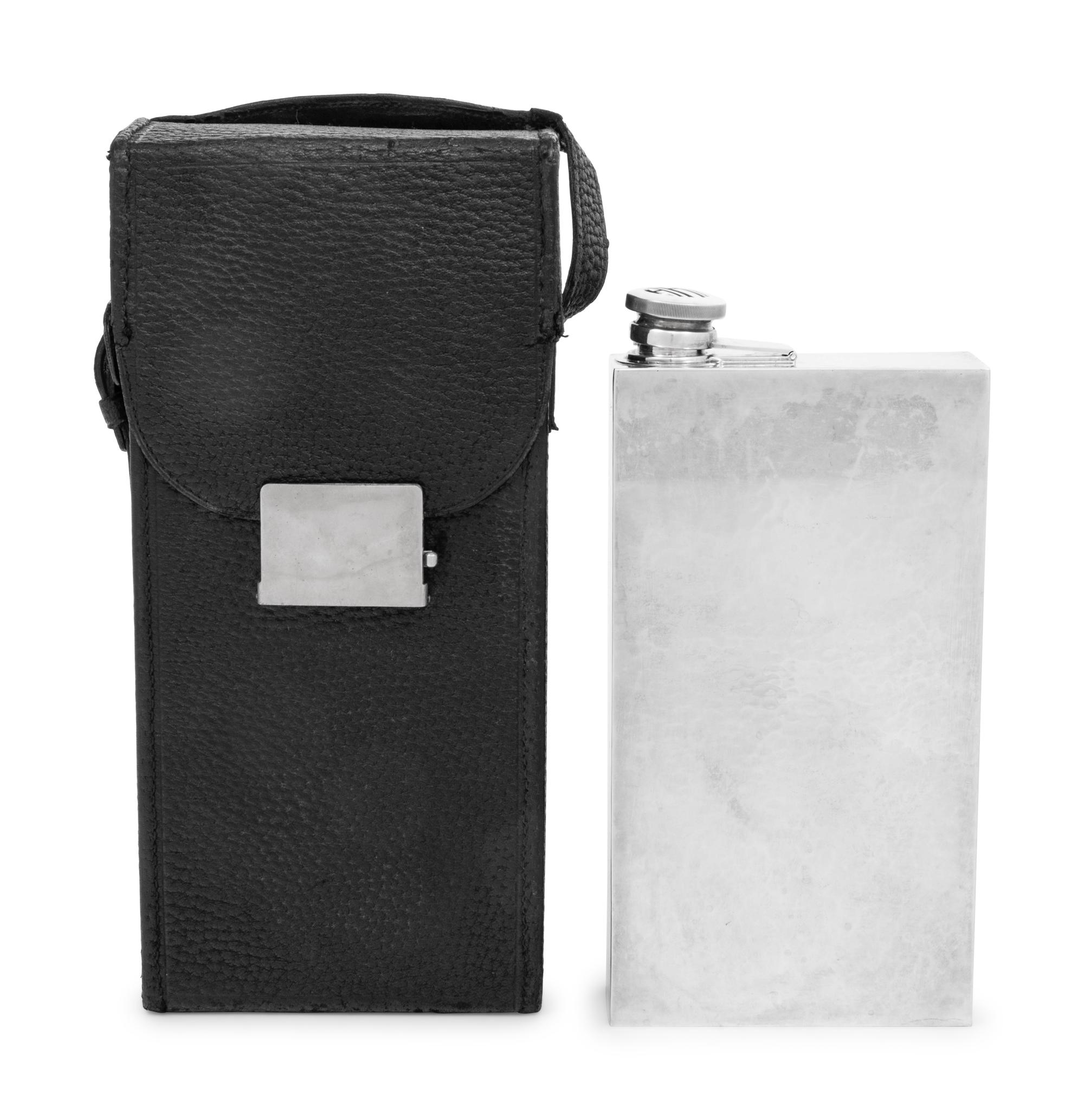 A Randahl Arts & Crafts Silver Flask Set
