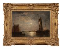 Nocturnal Harbor Scene