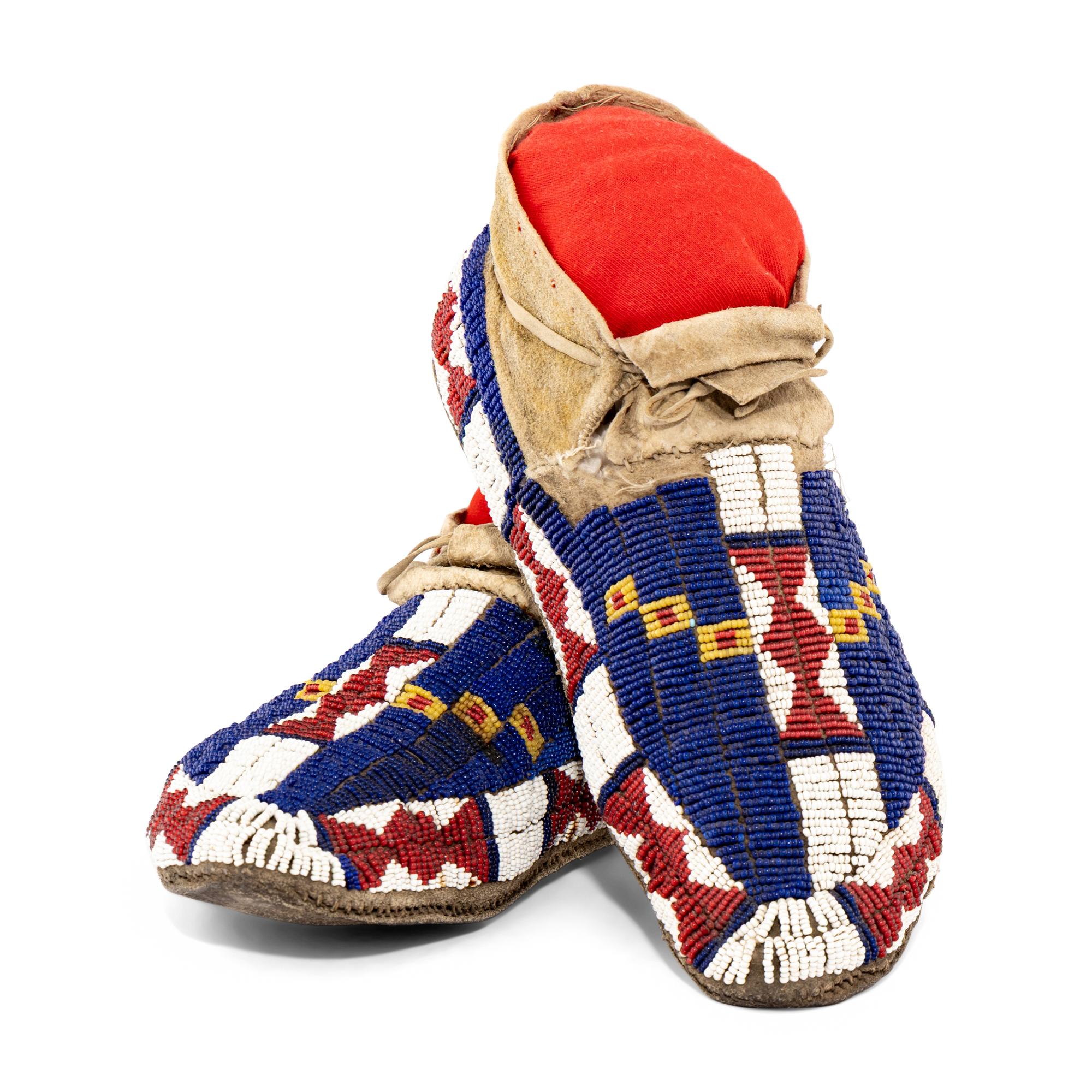 Arapaho Beaded Hide Moccasins