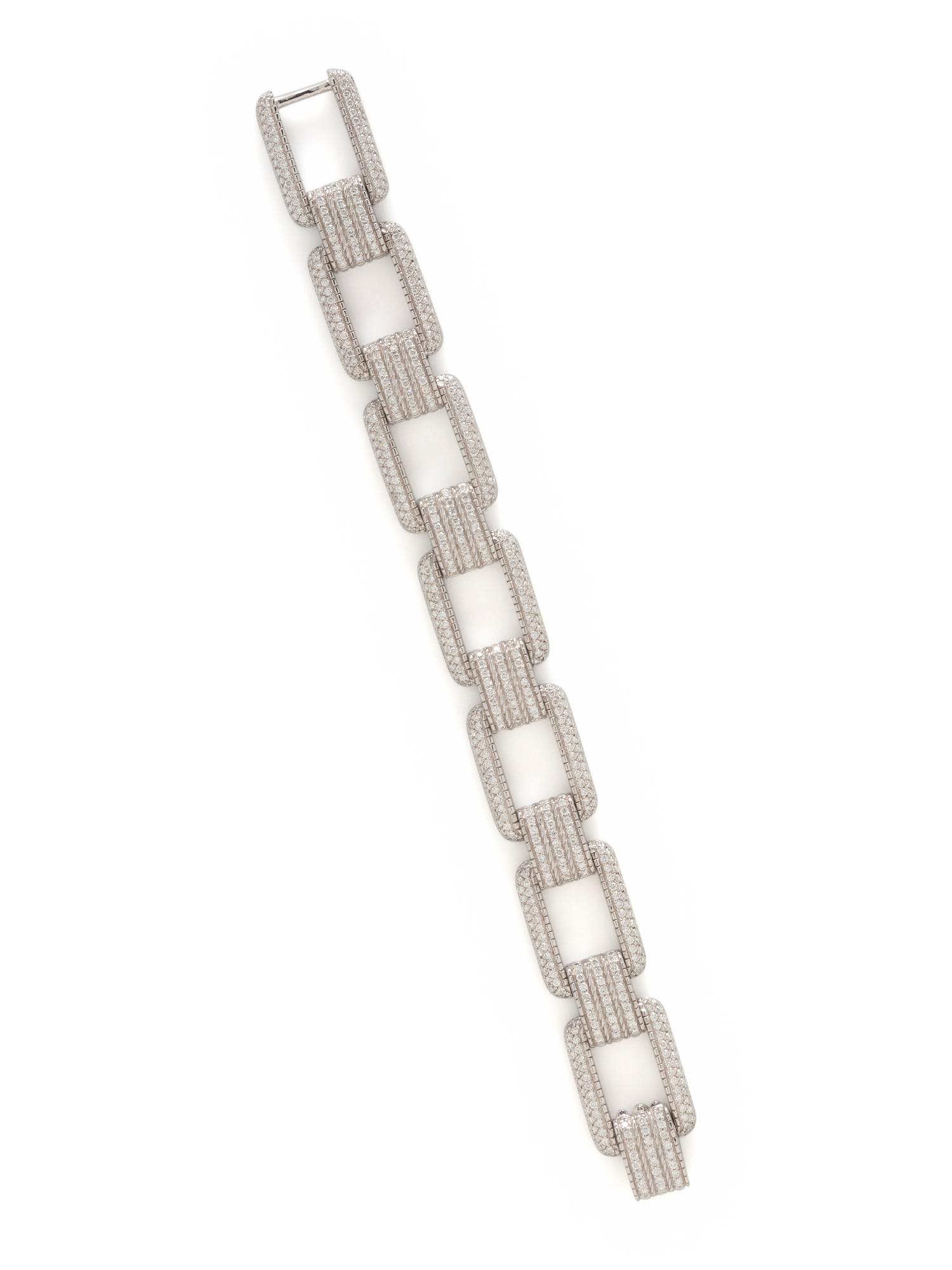 JUDITH RIPKA, DIAMOND AND WHITE GOLD BRACELET