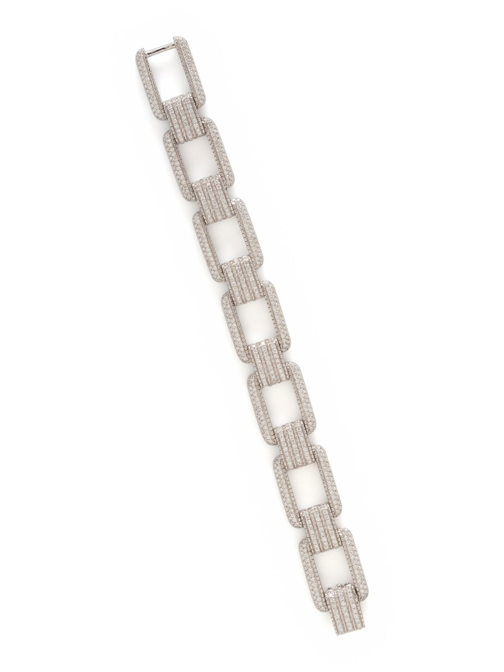 JUDITH RIPKA, DIAMOND AND WHITE GOLD BRACELET