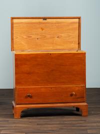 A Shaker Red-Stained Pine One-Drawer Blanket Chest