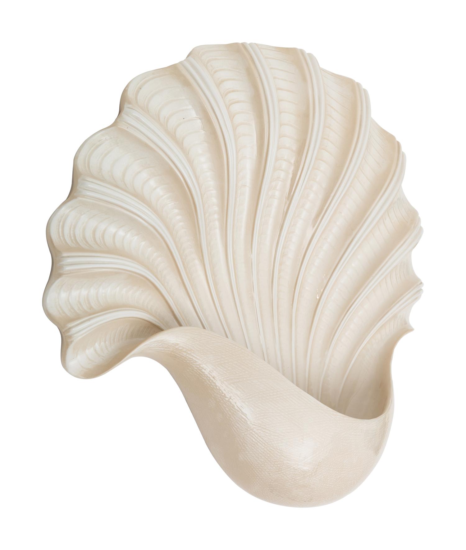 A Pair of Large Chapman Shell-Form Ceramic Sconces
