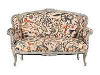 A Louis XV Style Gray-Painted Settee