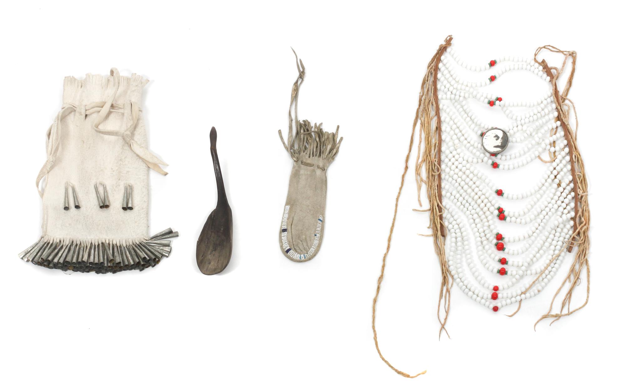 A Group of Northern Plains and Plateau Articles Length of beaded belt 29 inches.