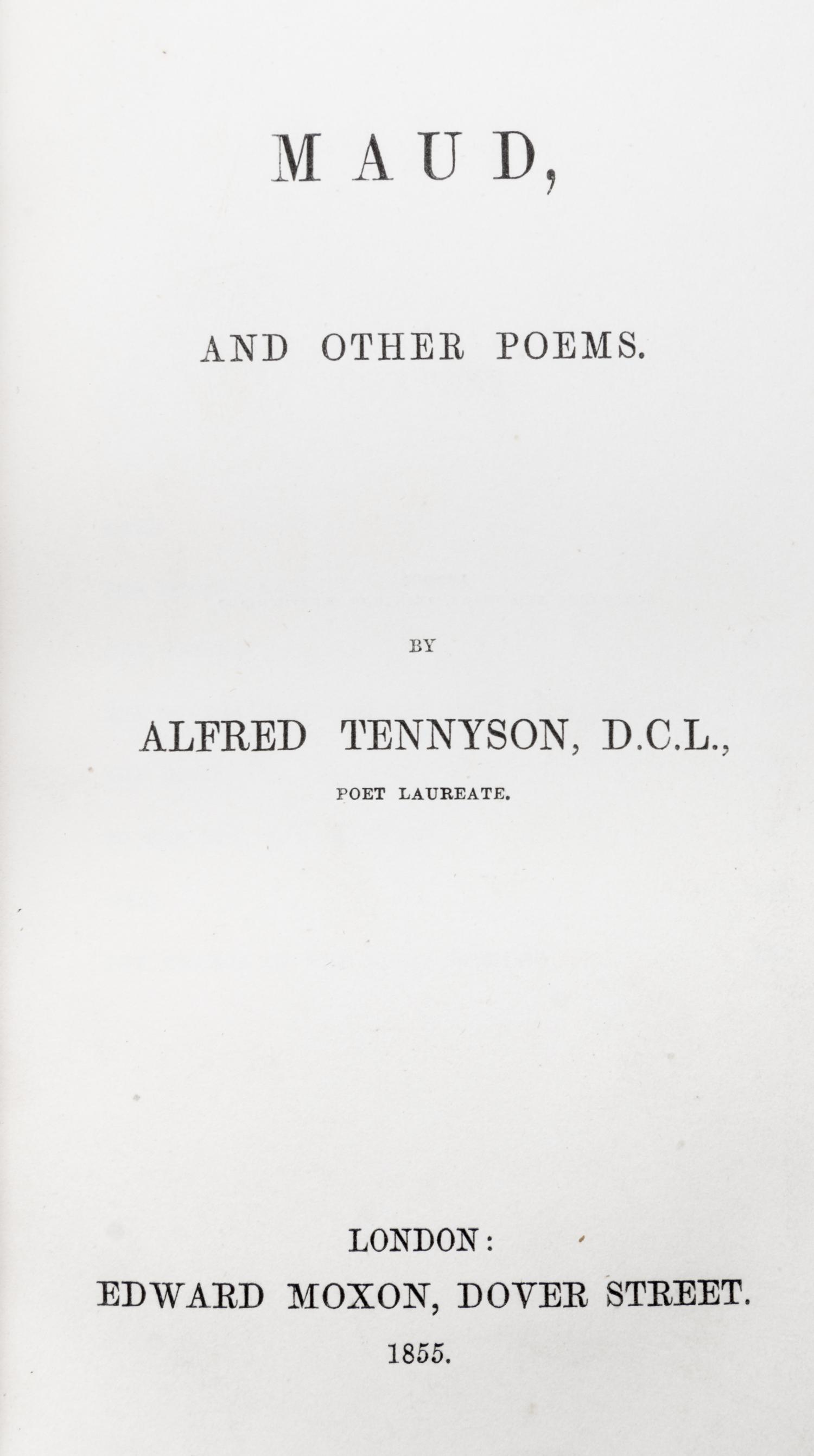 TENNYSON, ALFRED. A set of 15 uniformly-bound works by Mansell, mostly first editions (1855-1893).