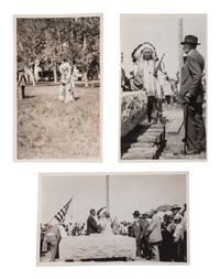 [LATE INDIAN WARS]. A group of 28 photographs from the 50th Anniversary of the Battle of the Little Bighorn, and other Custer Memorials, comprising: