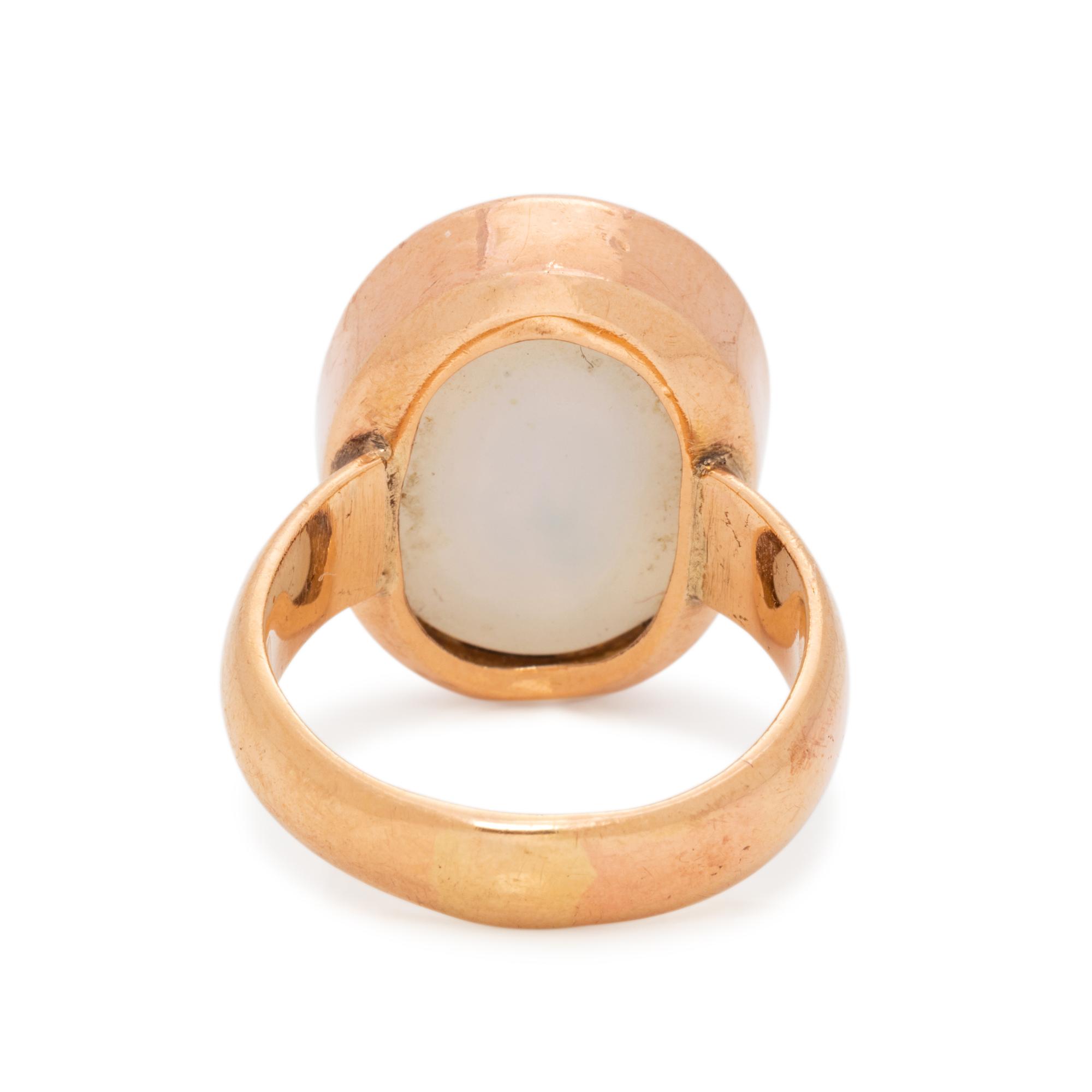 ROSE GOLD AND CHALCEDONY INTAGLIO RING