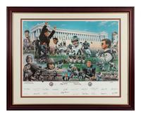 A Chicago Bears 75th Anniversary Signed Autograph Print Gifted to Mike Ditka Formerly Displayed at Mike Ditka's Restaurant