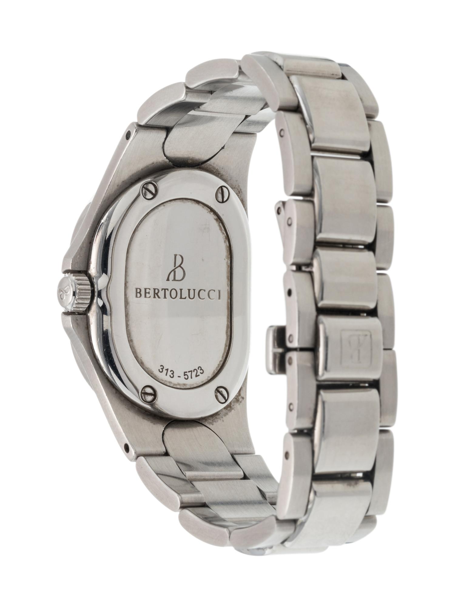 BERTOLUCCI, STAINLESS STEEL AND DIAMOND 'SERENA' WRISTWATCH