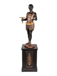 A Venetian Parcel-Gilt and Ebonized Attendant