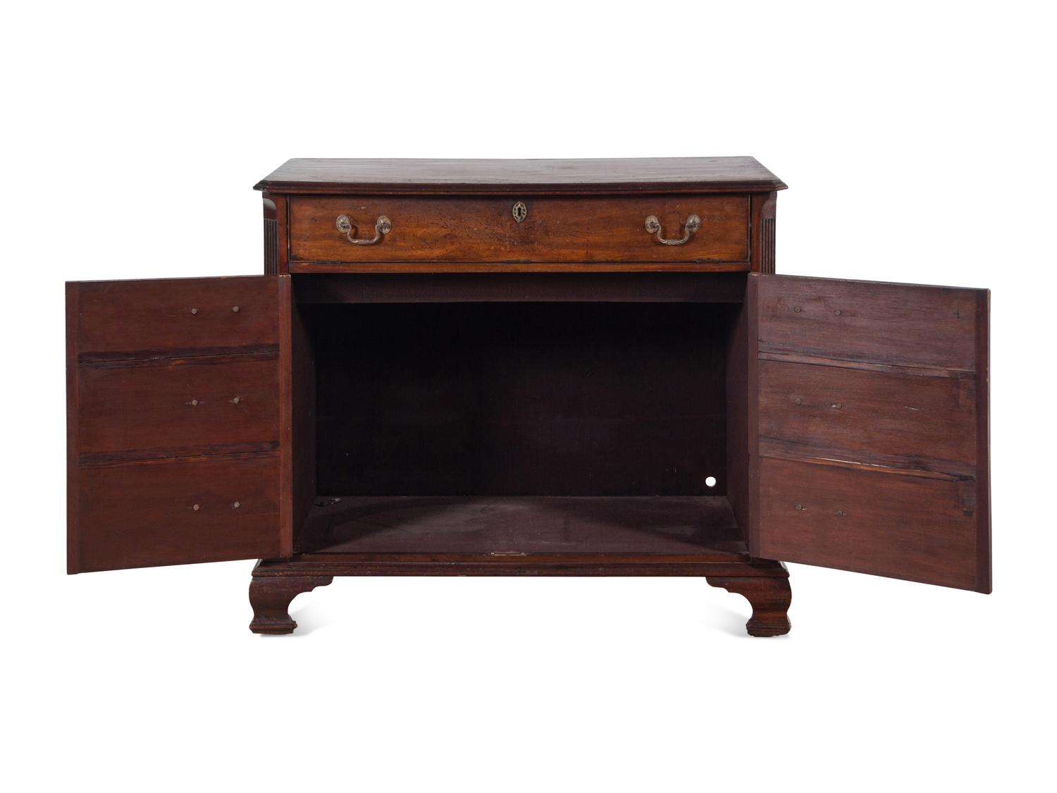 A George III Mahogany Chest of Drawers Converted to a Cabinet