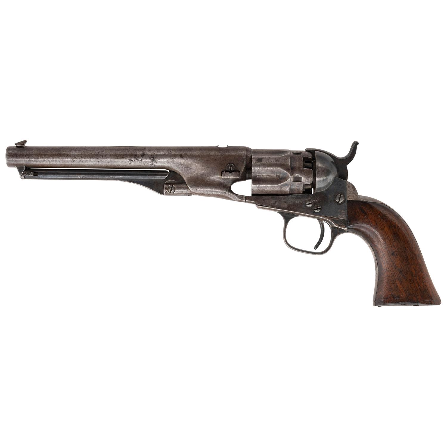 Gettysburg Used and Published Colt Model 1862 Police Revolver Inscribed to A.W. Tebbets by the Boston Printers