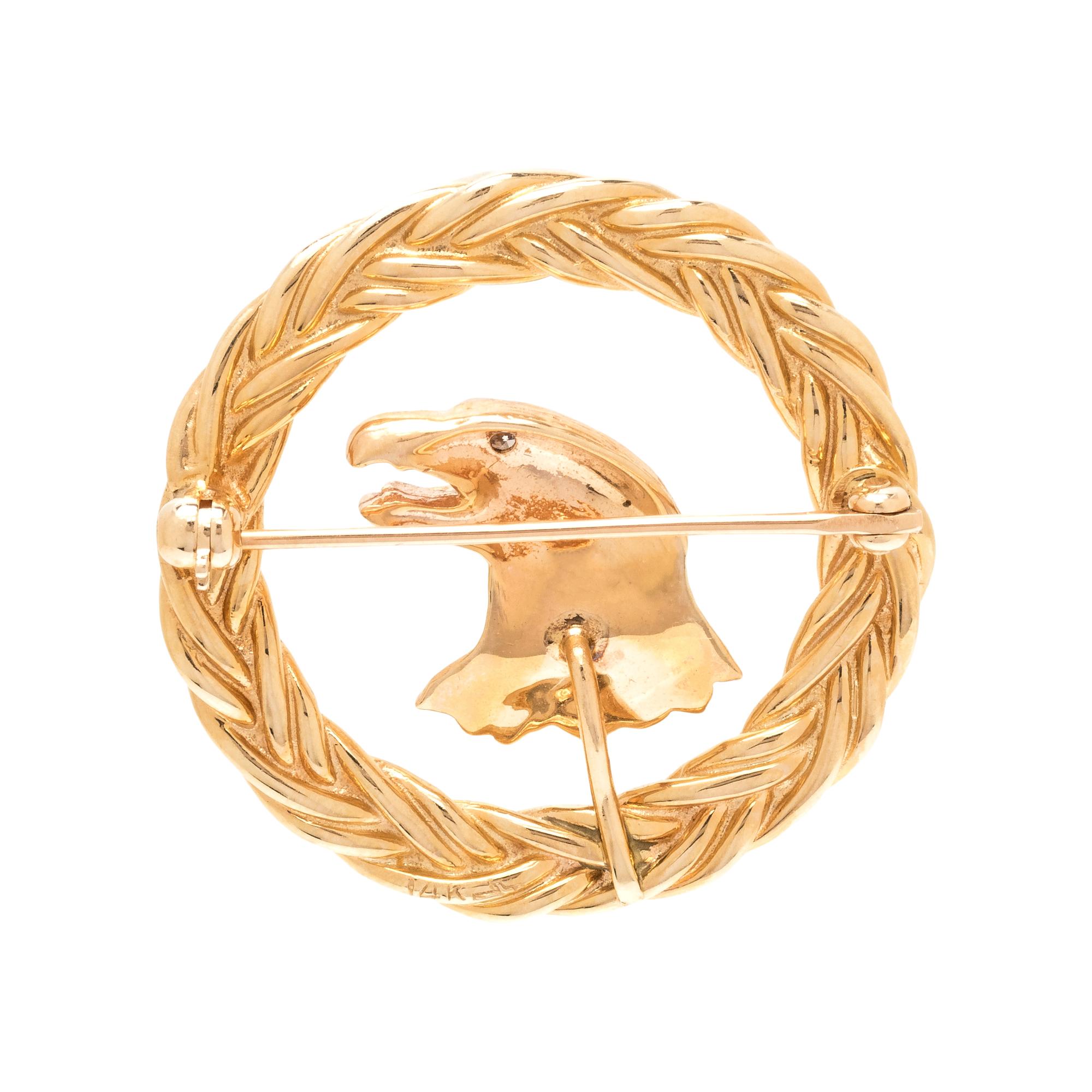 YELLOW GOLD EAGLE BROOCH