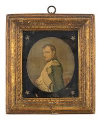 A Pair of Glass Mezzotints Depicting Napoleon
