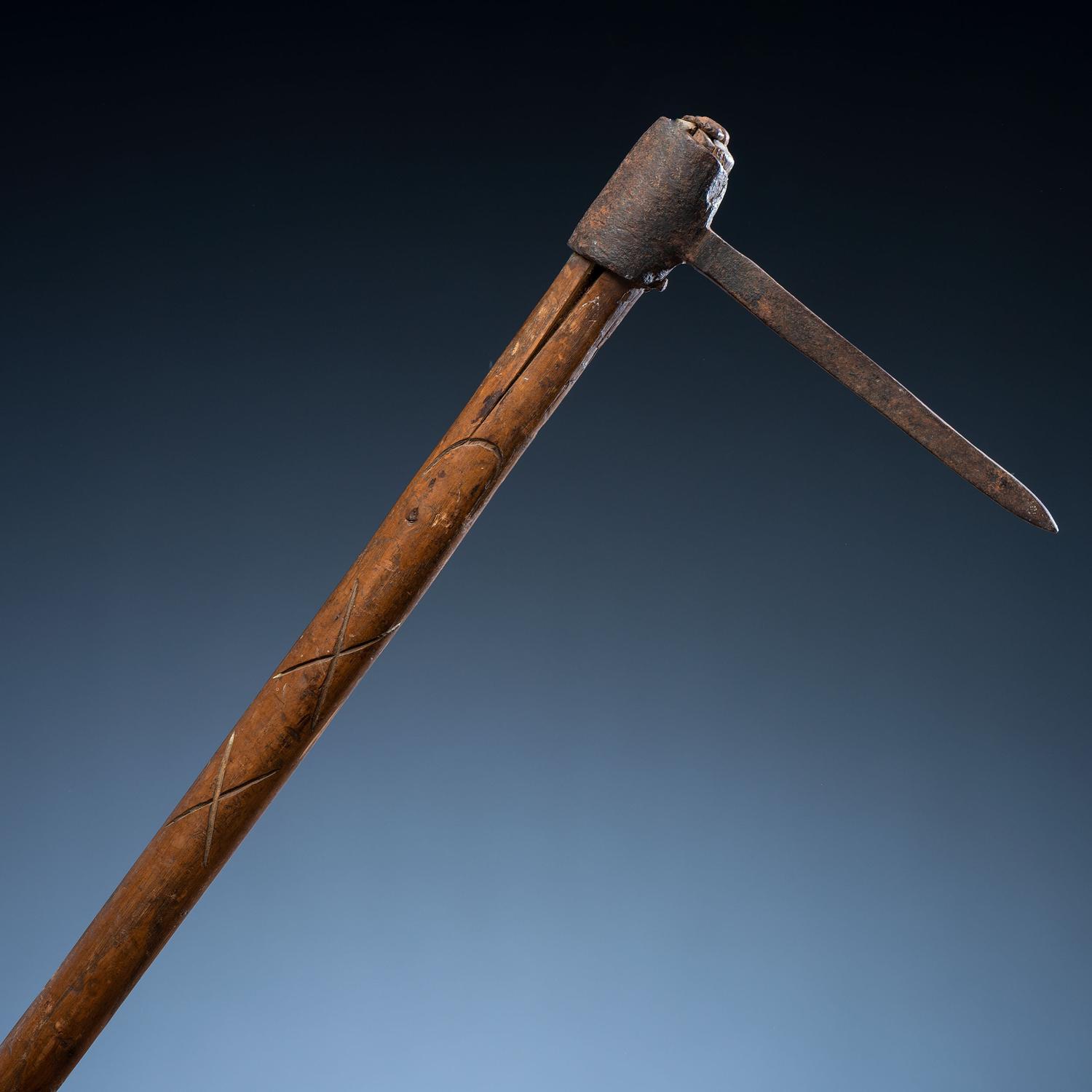 Northern Plains Spike Club, with Horse Track Decorations, From an Estate in Sinking Spring, Ohio