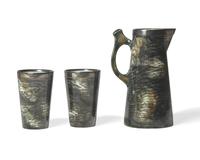 A Wedgwood Silver-Plate Mounted Glazed Stoneware Beverage Service