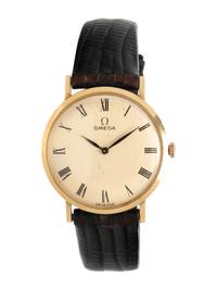 OMEGA, YELLOW GOLD WATCH