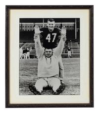 A Group of Five Photographs Depicting Mike Ditka as Chicago Bears Player Formerly Displayed at Mike Ditka’s Restaurant
