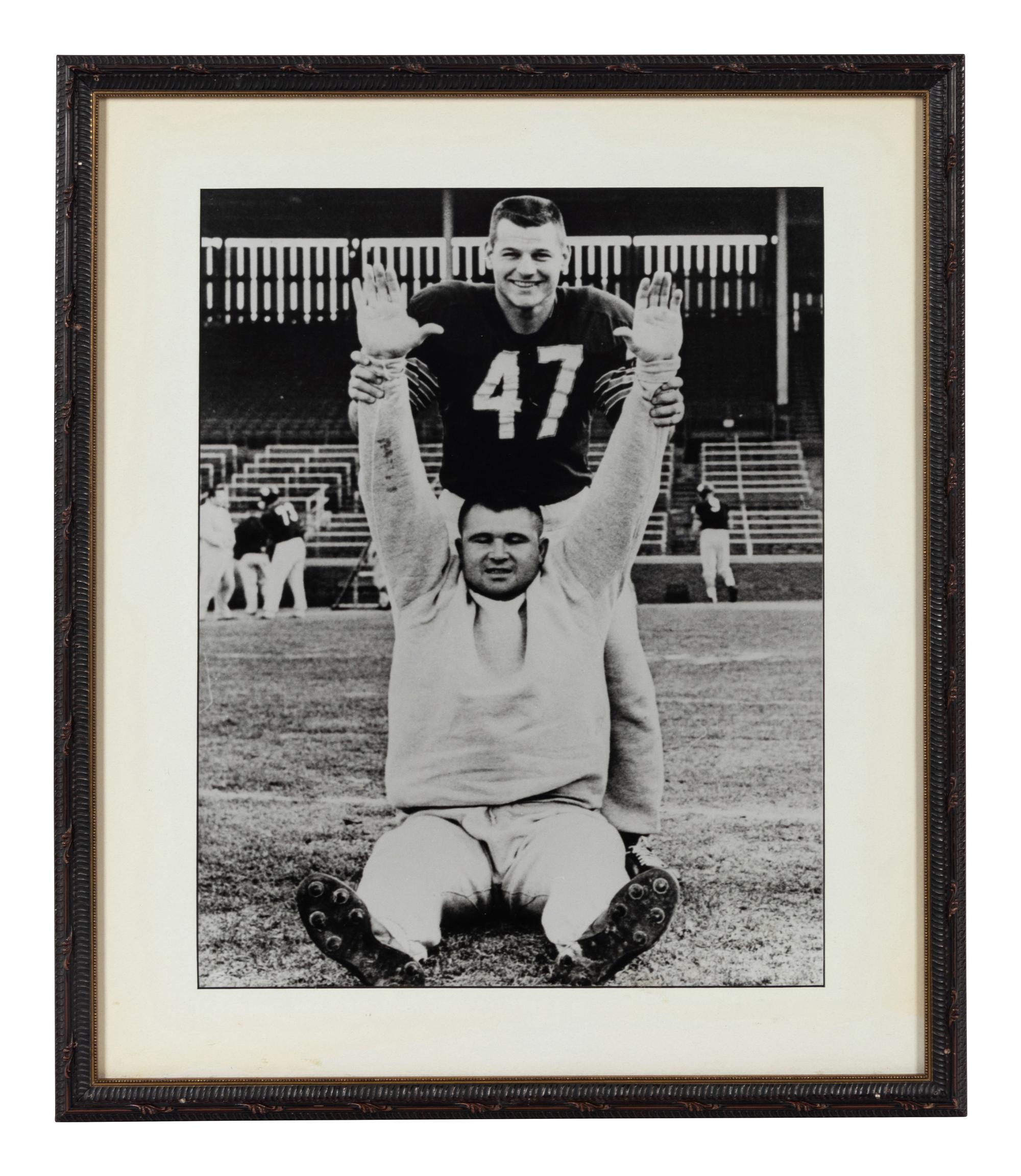A Group of Five Photographs Depicting Mike Ditka as Chicago Bears Player Formerly Displayed at Mike Ditka’s Restaurant