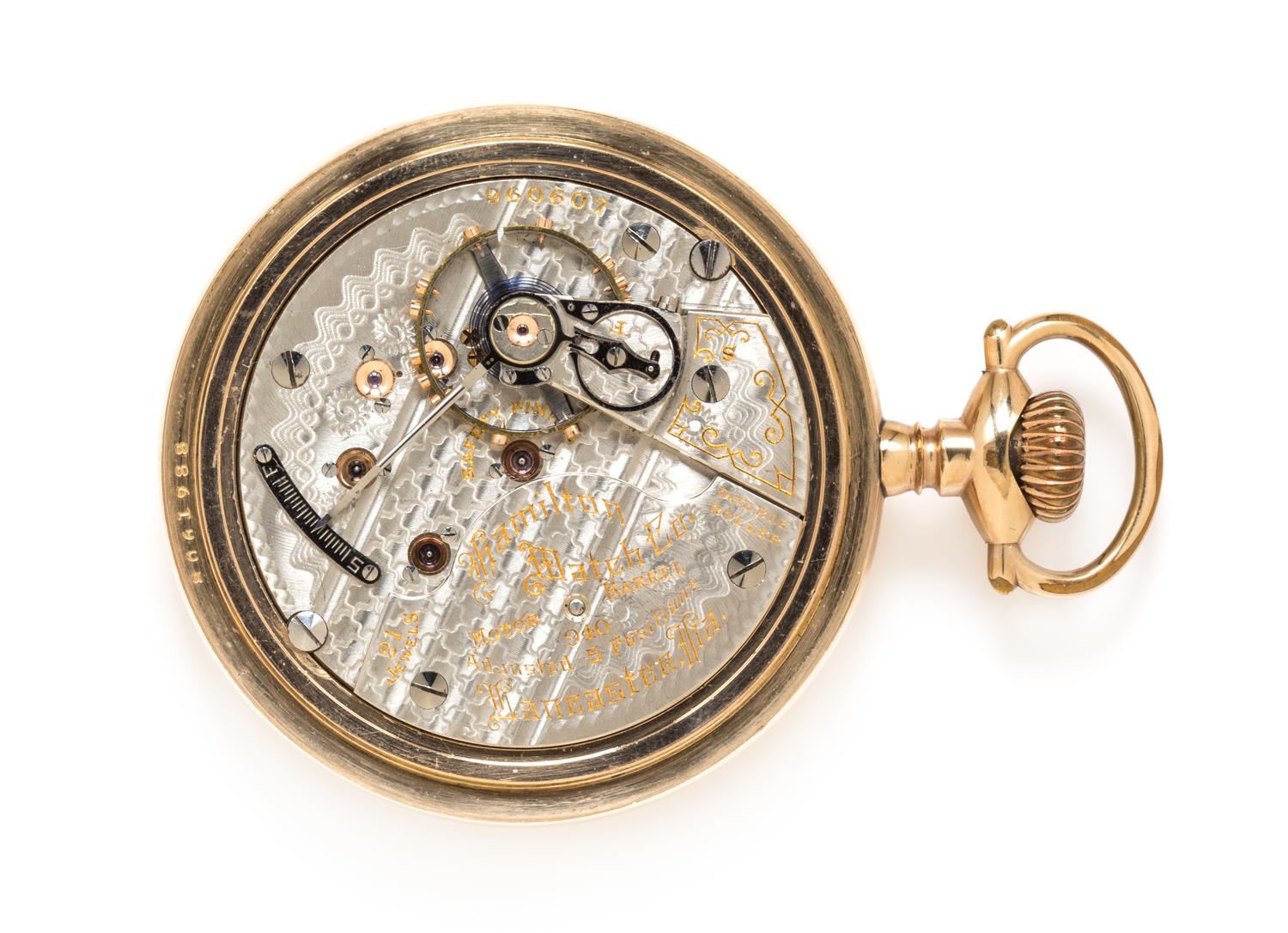 A Gold Filled Open Face Pocket Watch, Hamilton, Circa 1912, 75.30 dwts.