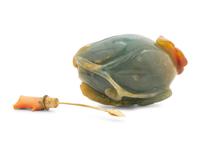 A Green Jade Fruit-Form Snuff Bottle
