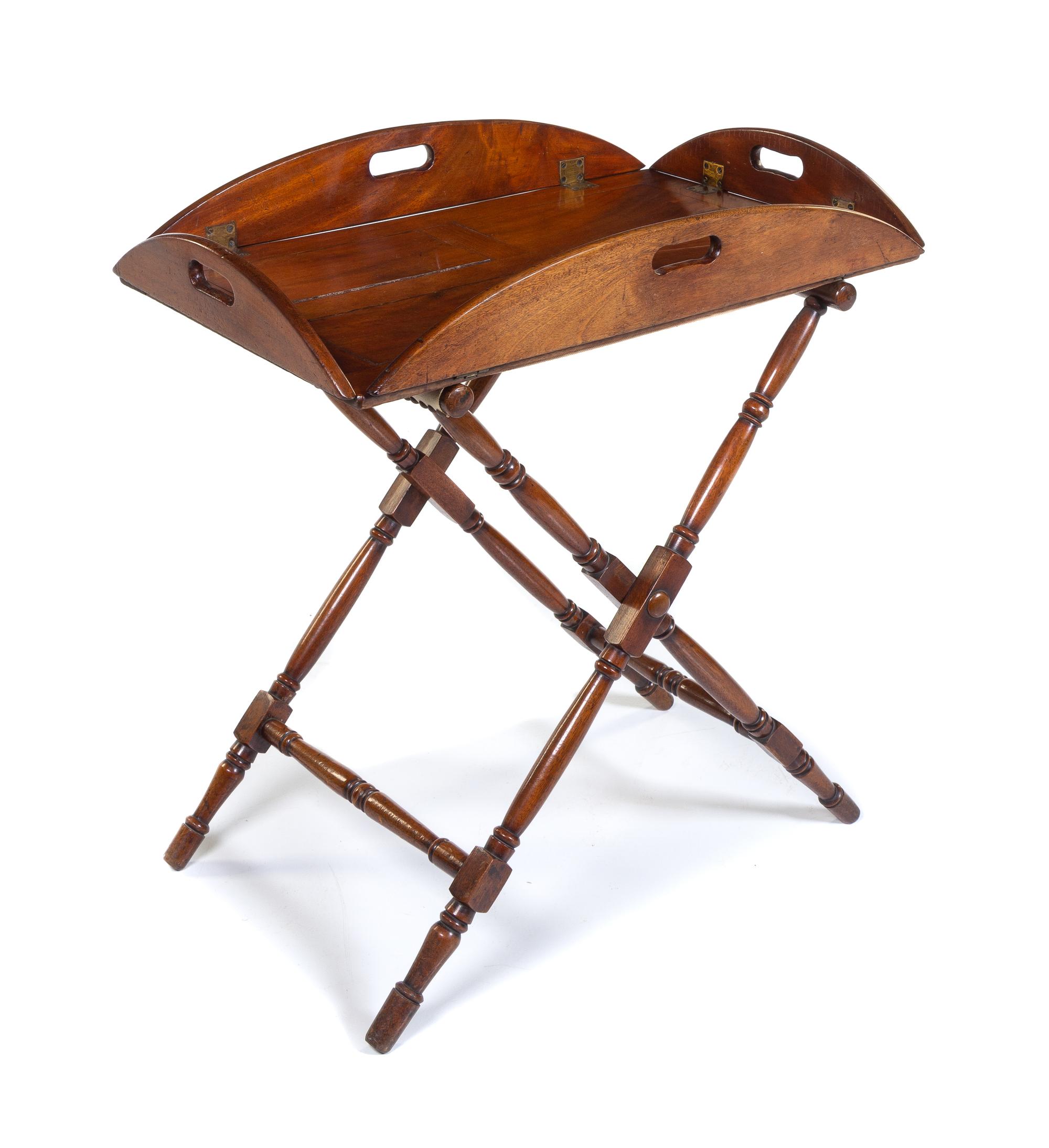 A George III Style Butler's Tray Table Height 27 1/2 x width 27 x depth 19 inches. — 19TH CENTURY