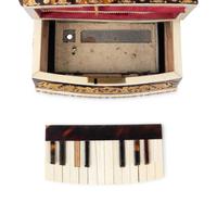 A Palais Royal Gilt Metal Mounted Tortoise Shell Piano Form Nécessaire Case