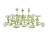 A Venetian Glass Stemware Service