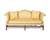 A Chippendale Style Mahogany Camelback Sofa