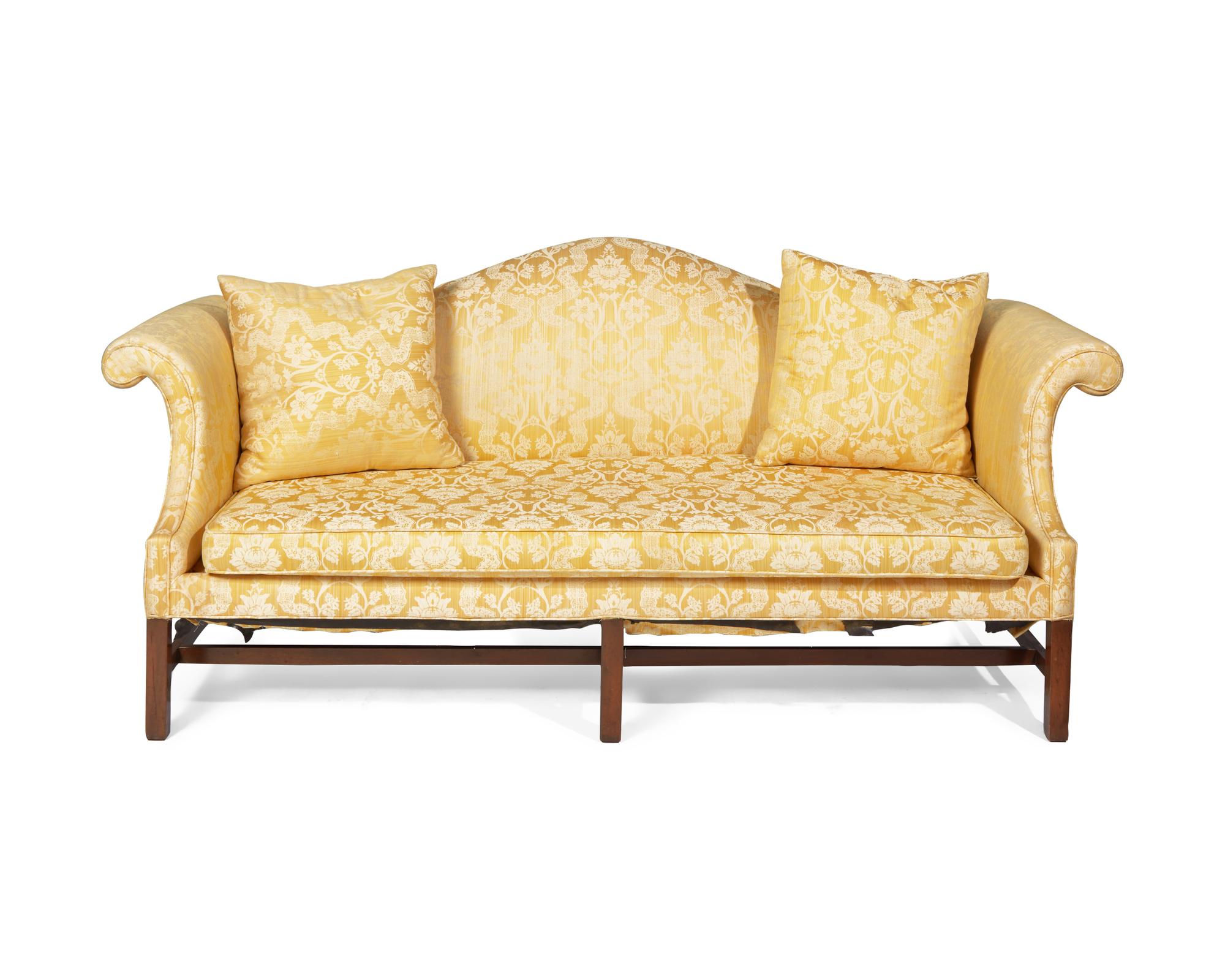 A Chippendale Style Mahogany Camelback Sofa