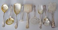 Group of sterling serving pieces gorham corporation, tiffany & co., whiting mfg. co., and others, 19th/20th century