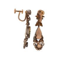 EMERALD AND DIAMOND EARCLIPS