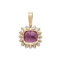 GARNET AND DIAMOND PENDANT