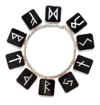 A Silver and Onyx Celtic Rune Collar Necklace, Georgina Ward,