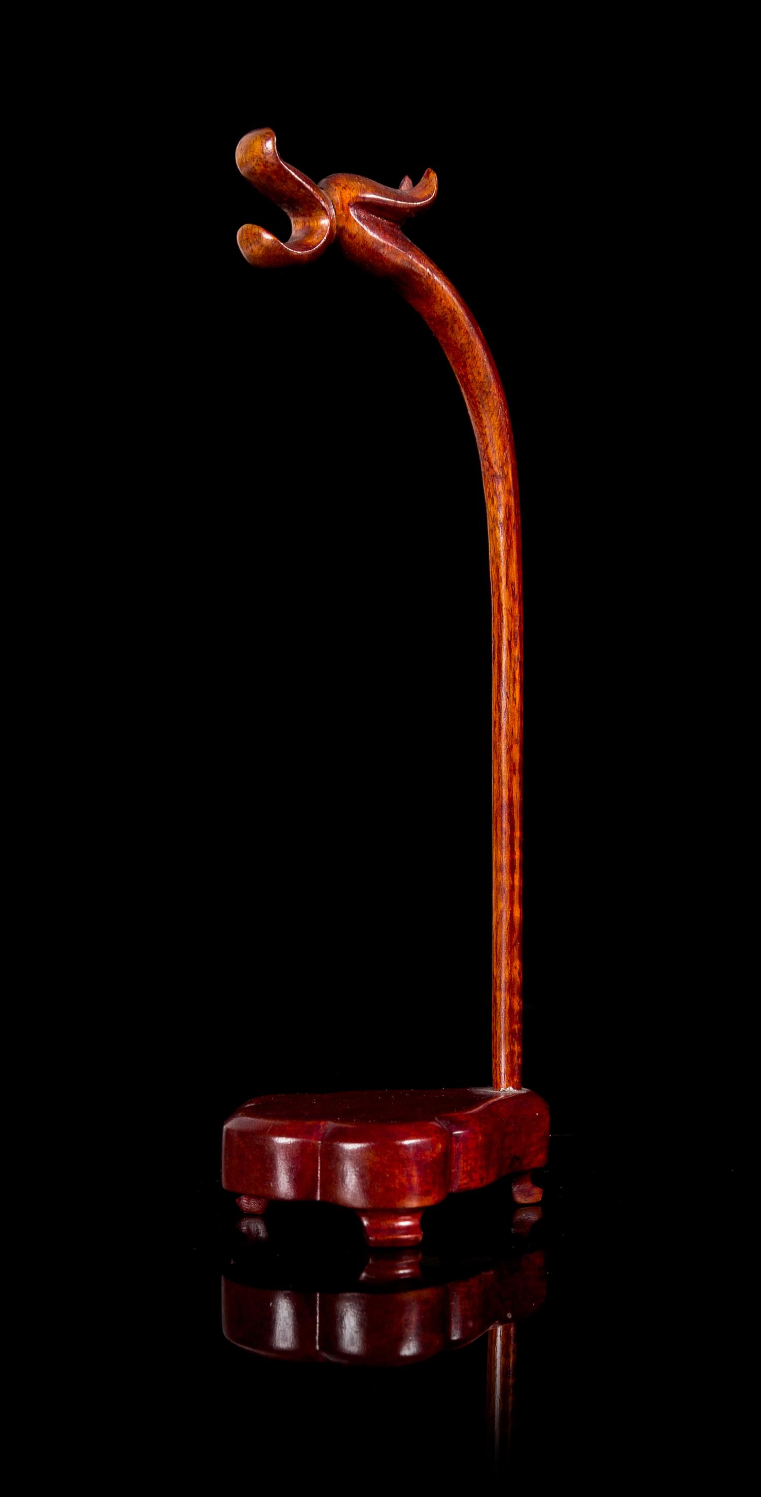 A White Jade Plaque Height of jade 2 1/4 inches.