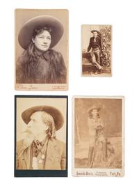 [WESTERN AMERICANA]. 4 portraits of western subjects including Pawnee Bill and Della Ferrell.