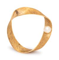 A 14 Karat Yellow Gold and Cultured Pearl Brooch,