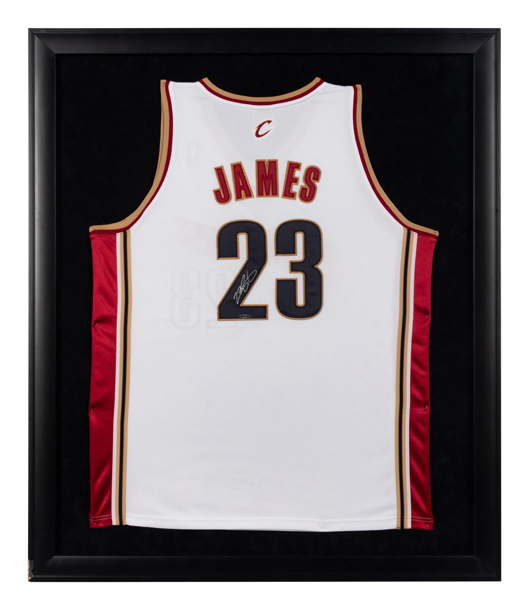 A LeBron James Signed Autograph Cleveland Cavaliers Jersey Display (Upper Deck Authenticated),