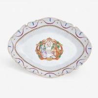 A large Chinese Export porcelain oval footed bowl 18th century