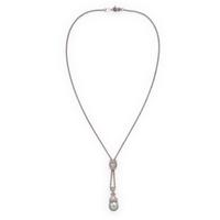 Penny Preville, Cultured Gray Pearl, Diamond, and Platinum Necklace