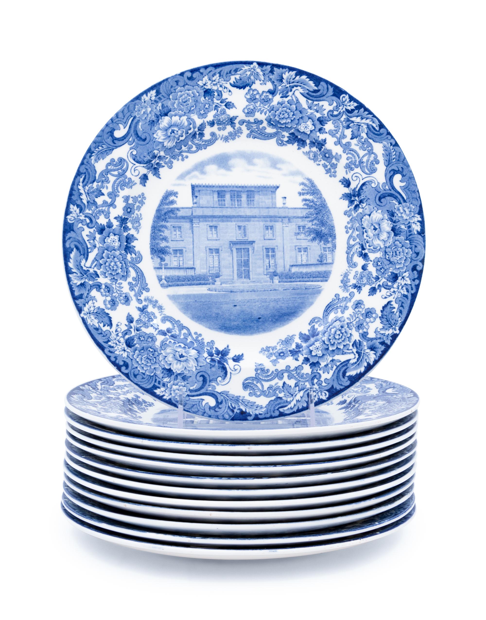 A Set of Twelve Wedgwood Transfer Decorated Plates