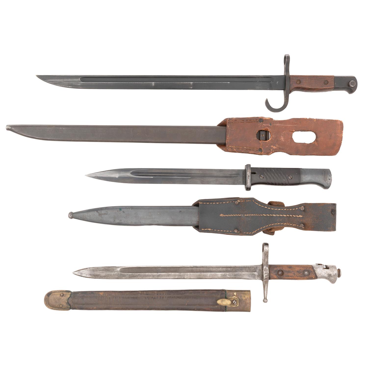 Three Axis WWII Era Bayonets: Japanese, German and Italian