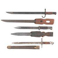 Three Axis WWII Era Bayonets: Japanese, German and Italian