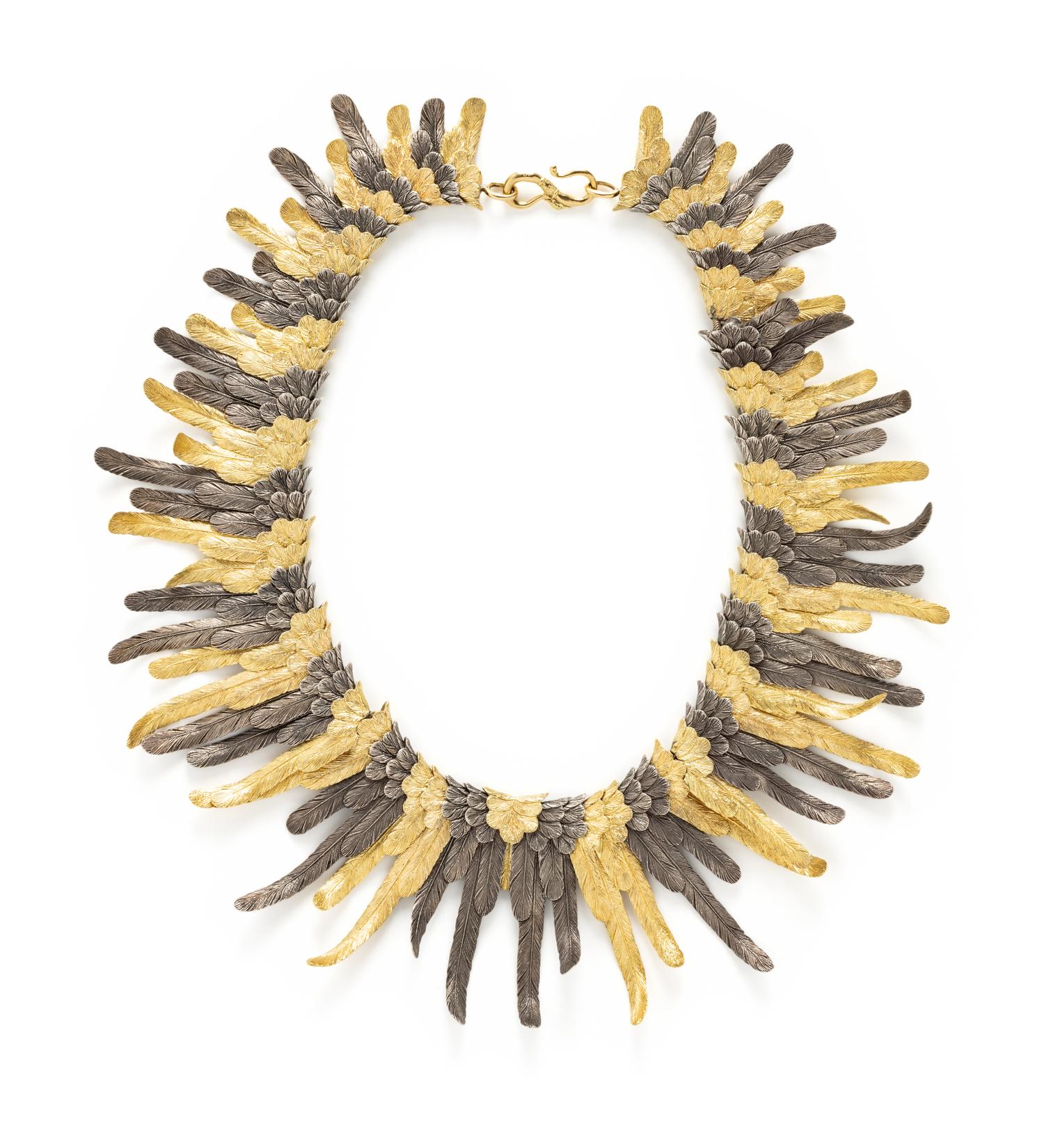R SIMANTOV, FEATHER MOTIF NECKLACE